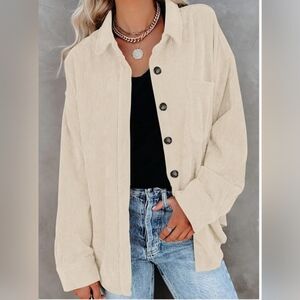 Ivory Corduroy Shacket